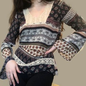 Nordstrom Navy Boho Top